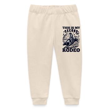 This Is My Second Rodeo: Funny Cowboy's Wild Ride - Baby Organic Sweatpants by Stanley/Stella - soft Ecru - Front