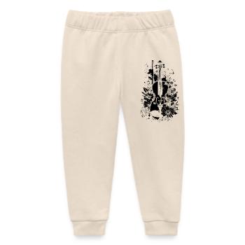 Fiddle Cartoon Style - Baby Organic Sweatpants by Stanley/Stella - soft Ecru - Front