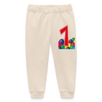 1 / Coole eins mit Luftballons zum Geburtstag. - Baby Organic Jogginghose Baby Tumbler von Stanley/Stella - Natur - Vorne