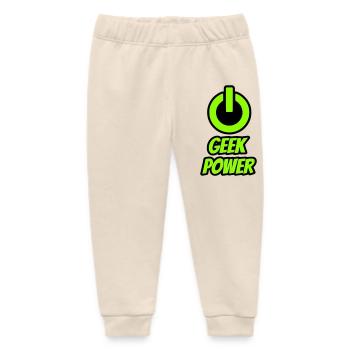 Geek power - Pantalon de jogging bébé bio Stanley/Stella - écru doux - Devant
