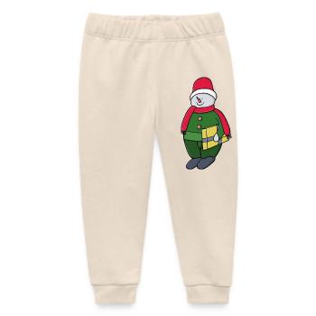 Cold Winter Snowman - Baby Organic Sweatpants by Stanley/Stella - soft Ecru - Front