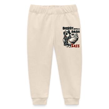 Bossy with a pinch of charm – Cool hen - Baby Organic Sweatpants by Stanley/Stella - soft Ecru - Front