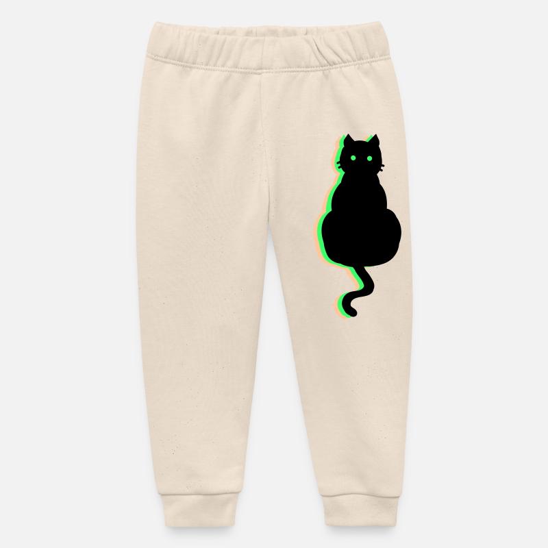 Chat néon - Pantalon de jogging bébé bio Stanley/Stella - écru doux