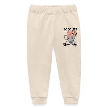 Funny Saying - Funny Sayings - with Sloth - Baby Organic Sweatpants by Stanley/Stella - soft Ecru - Front