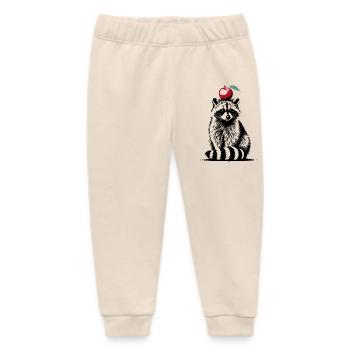 Waschbär mit Apfel – Verspieltes Stencil-Design - Baby Organic Jogginghose Baby Tumbler von Stanley/Stella - Natur - Vorne