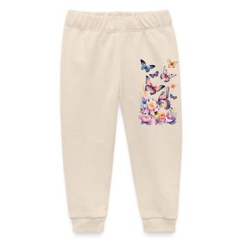 Magic of Butterflies - Art, Colors and Elegance - Baby Organic Sweatpants by Stanley/Stella - soft Ecru - Front