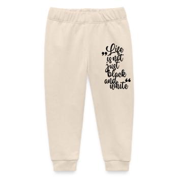 Life is not just black and white (black) - Baby Organic Sweatpants by Stanley/Stella - soft Ecru - Front