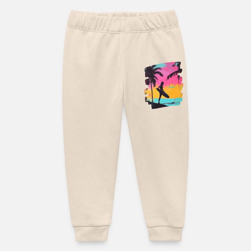 Surfeur Surf Planche de surf Surf - Pantalon de jogging bébé bio Stanley/Stella - écru doux