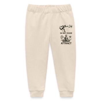 Don't Chase Attract | Minimalist Meditation Art - Baby Organic Sweatpants by Stanley/Stella - soft Ecru - Front