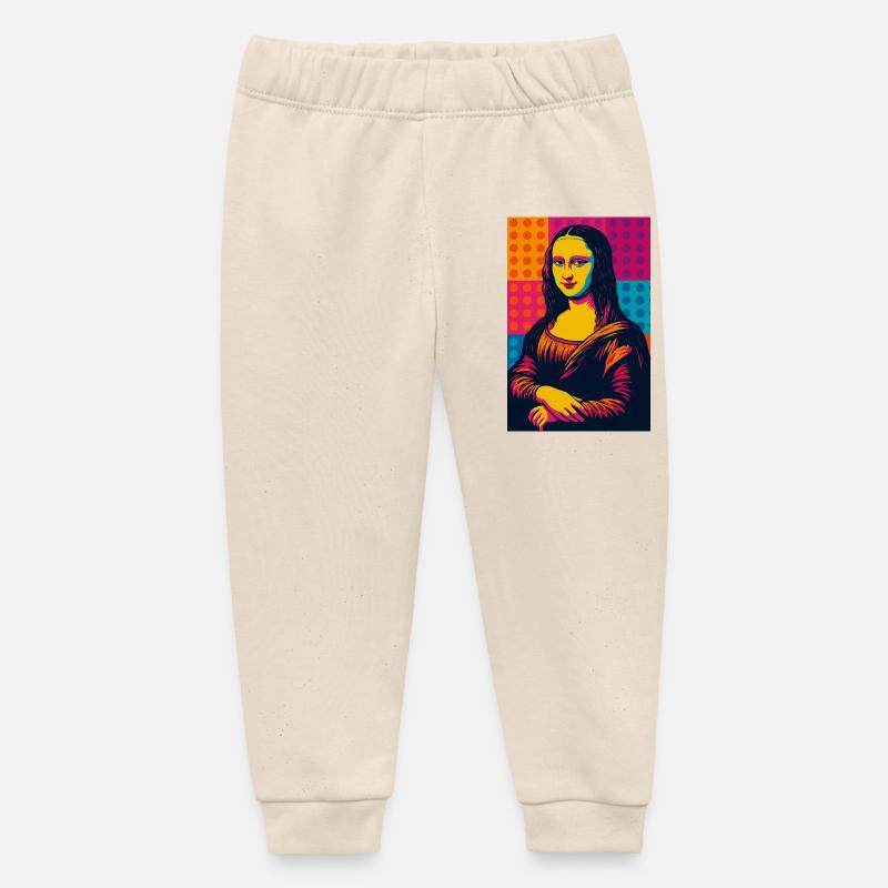 Mona Lisa Pop Art - Pantalon de jogging bébé bio Stanley/Stella - écru doux