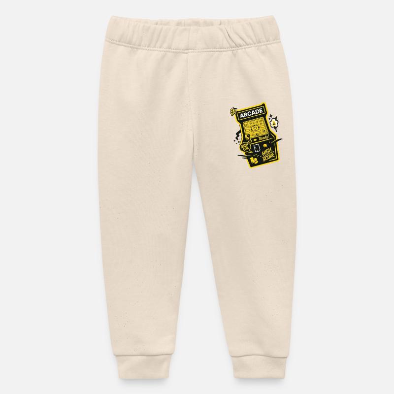 Arcade Ready : Meilleur score - Pantalon de jogging bébé bio Stanley/Stella - écru doux