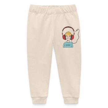 Deaf & Happy - Baby Organic Sweatpants by Stanley/Stella - soft Ecru - Front