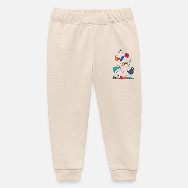 L’art du café en collage coloré - Pantalon de jogging bébé bio Stanley/Stella - écru doux