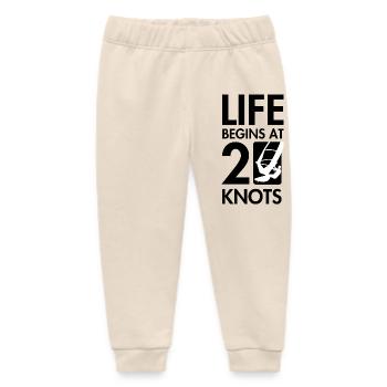 Windsurfen, das Leben beginnt bei 20knt - Baby Organic Jogginghose Baby Tumbler von Stanley/Stella - Natur - Vorne