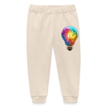Colorful light bulb as a symbol of creativity - Baby Organic Sweatpants by Stanley/Stella - soft Ecru - Front