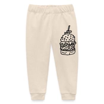 Hamburger_met_sla_tomaat_en_kaas - Baby Organic Sweatpants by Stanley/Stella - soft Ecru - Front