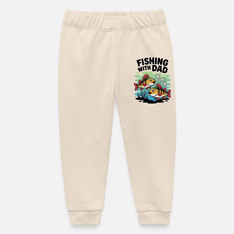 Pêche avec papa le week-end - Pantalon de jogging bébé bio Stanley/Stella - écru doux