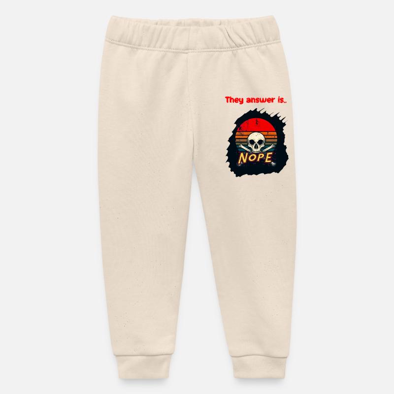 Crâne Rétro Coucher de soleil Nope - Pantalon de jogging bébé bio Stanley/Stella - écru doux