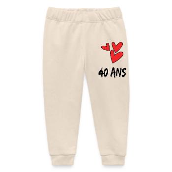 40. 40 YEARS. 40th ANNIVERSARY. 40 YEARS ANNIVERSARY. - Baby Organic Sweatpants by Stanley/Stella - soft Ecru - Front