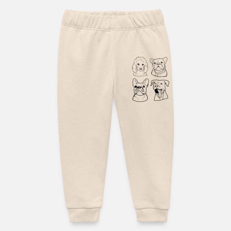 Chiens - Pantalon de jogging bébé bio Stanley/Stella - écru doux