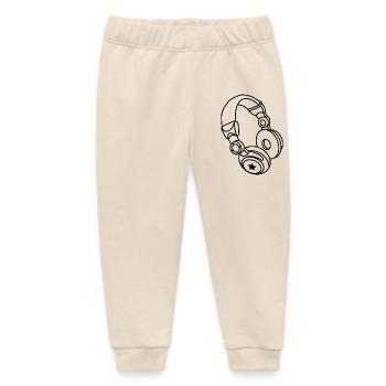 Headphones Star: Music & Party Vibes - Baby Organic Sweatpants by Stanley/Stella - soft Ecru - Front