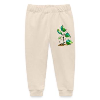 leaves - Baby Organic Sweatpants by Stanley/Stella - soft Ecru - Front