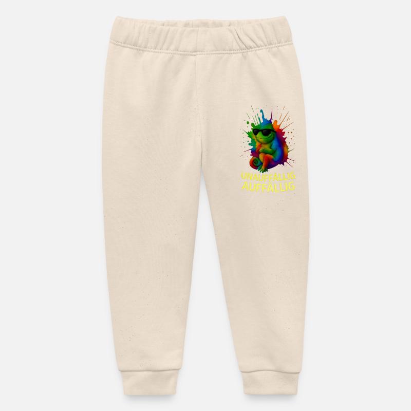 Caméléon arc-en-ciel avec style - Pantalon de jogging bébé bio Stanley/Stella - écru doux