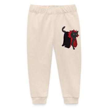 Nocturnal Vampire Cat - Baby Organic Sweatpants by Stanley/Stella - soft Ecru - Front