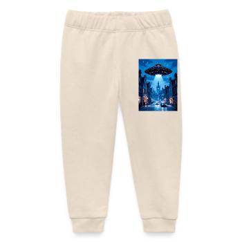 Belgian Wave – UFOs in the sky - Baby Organic Sweatpants by Stanley/Stella - soft Ecru - Front