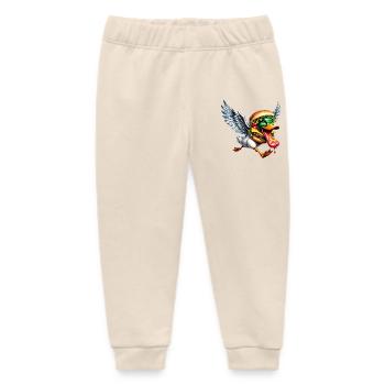 Halloween Duck with Cheeseburger Monster Essen - Baby Organic Sweatpants by Stanley/Stella - soft Ecru - Front