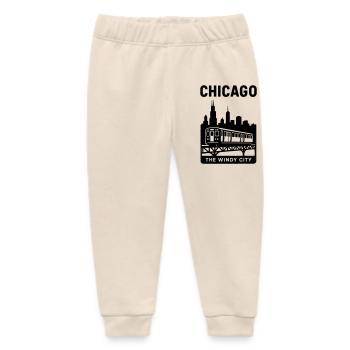 Chicago, USA, Illinois - Baby Organic Sweatpants by Stanley/Stella - soft Ecru - Front
