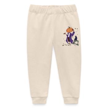 Dashing pumpkin in Purple Coat - Baby Organic Sweatpants by Stanley/Stella - soft Ecru - Front