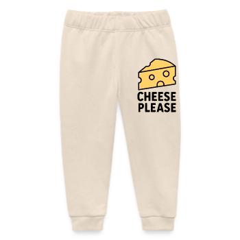 Cheese Please - Baby Organic Sweatpants by Stanley/Stella - soft Ecru - Front