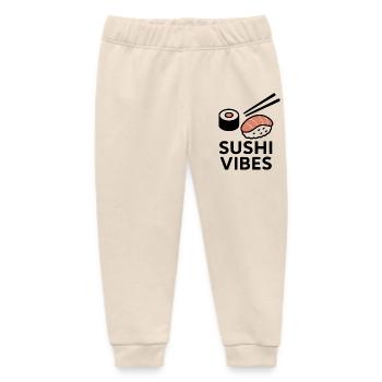Sushi vibes - Baby Organic Sweatpants by Stanley/Stella - soft Ecru - Front