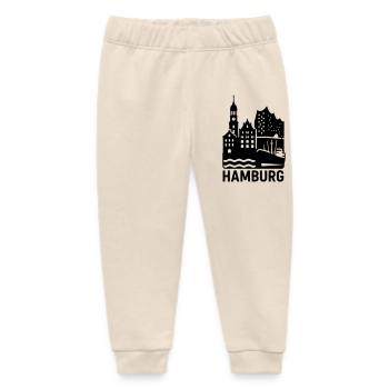 Hamburg Silhouette Landmark - Baby Organic Sweatpants by Stanley/Stella - soft Ecru - Front