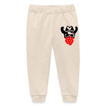 Cowboy Skull - Baby Organic Sweatpants by Stanley/Stella - soft Ecru - Front