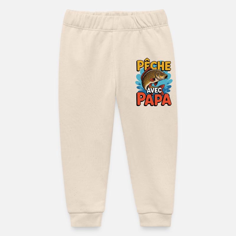 Pêche avec Papa - Pantalon de jogging bébé bio Stanley/Stella - écru doux