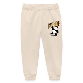 Retro Style Patient Panda Vintage Design - Baby Organic Sweatpants by Stanley/Stella - soft Ecru - Front