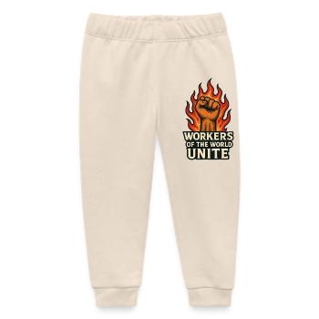 Fäuste und Flammen – Arbeiterwelt Unite - Baby Organic Jogginghose Baby Tumbler von Stanley/Stella - Natur - Vorne