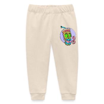 Neon Skull with Color Shock - Baby Organic Sweatpants by Stanley/Stella - soft Ecru - Front