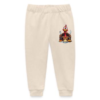 Thanksgiving Funny Thanksgiving Turkey - Baby Organic Sweatpants by Stanley/Stella - soft Ecru - Front