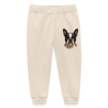 Französische Bulldogge Porträt | Bostonterrier - Baby Organic Jogginghose Baby Tumbler von Stanley/Stella - Natur - Vorne
