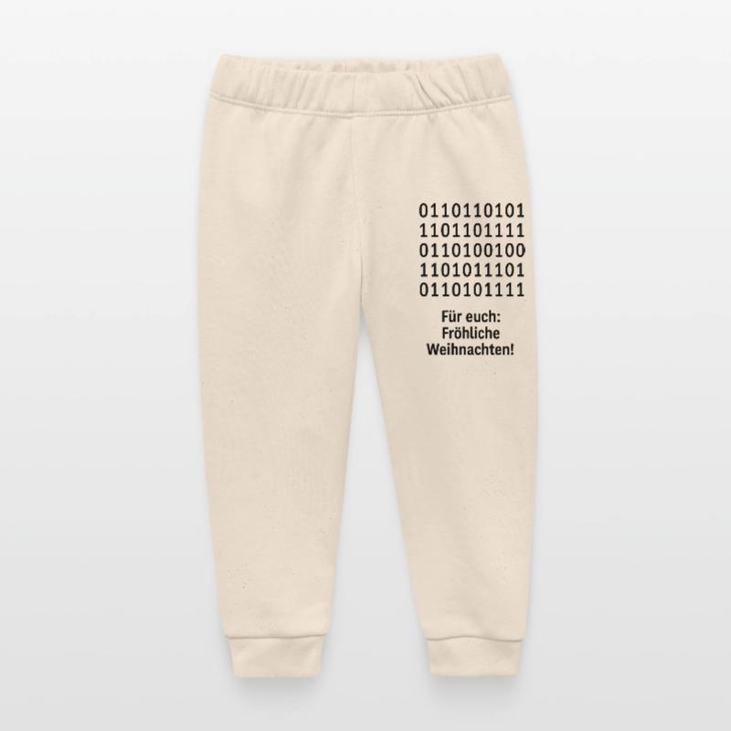 Christmas Code Binary Pattern Baby Organic Sweatpants by Stanley/Stella