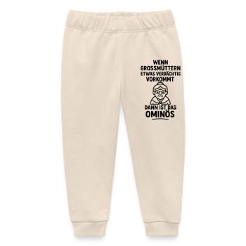 ominös oma omi verdächtig wortwitz - Baby Organic Jogginghose Baby Tumbler von Stanley/Stella - Natur - Vorne