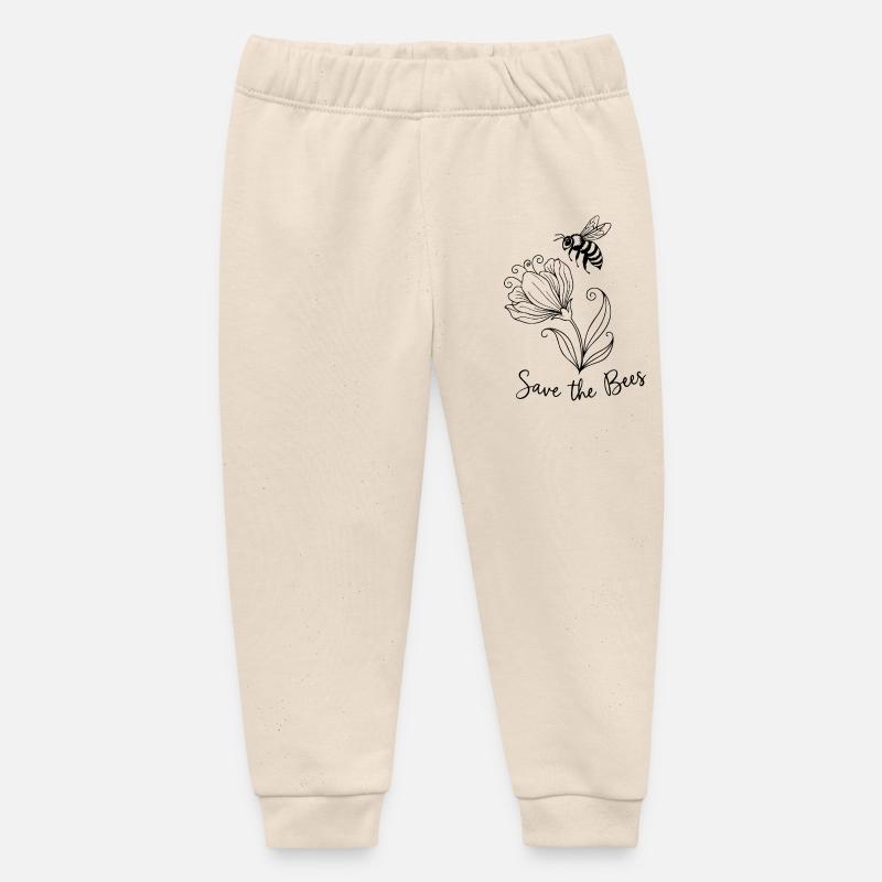 Sauvez les abeilles - Pantalon de jogging bébé bio Stanley/Stella - écru doux