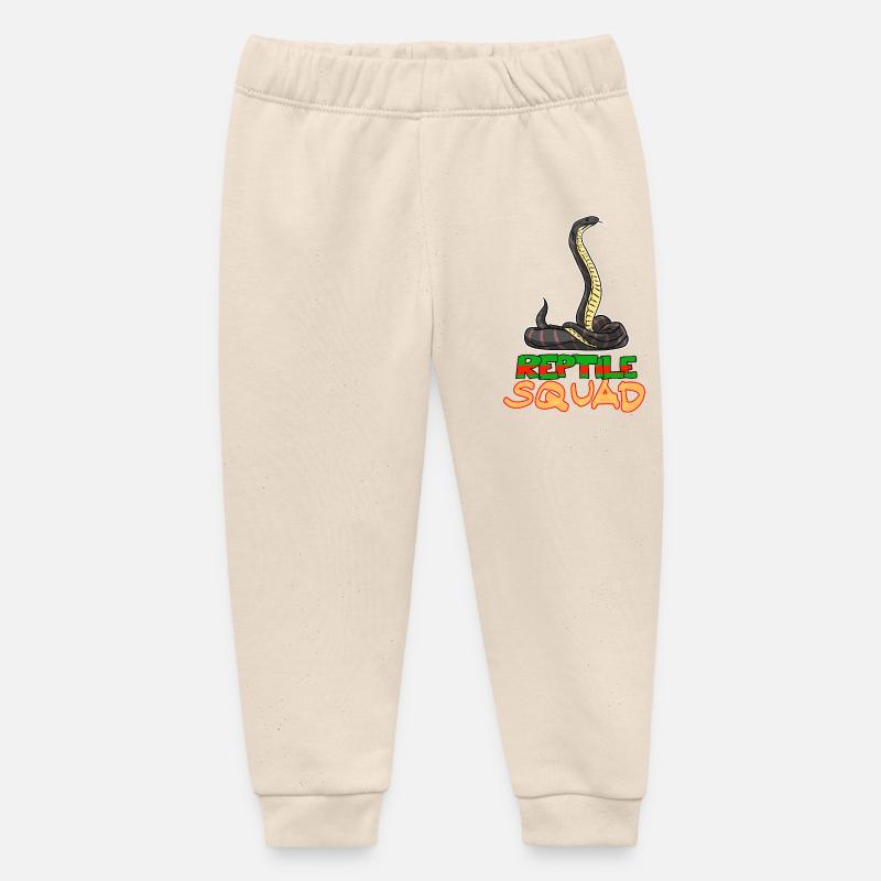 Graphique du serpent cool de l’escouade reptile - Pantalon de jogging bébé bio Stanley/Stella - écru doux