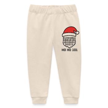 Christmas Code with Santa Hat - Baby Organic Sweatpants by Stanley/Stella - soft Ecru - Front