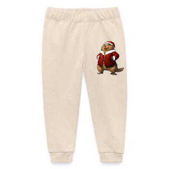 Marmots Christmas / Santa - Baby Organic Sweatpants by Stanley/Stella - soft Ecru - Front