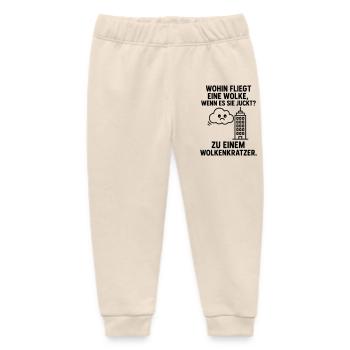 Cloud scratch children's joke - Baby Organic Sweatpants by Stanley/Stella - soft Ecru - Front