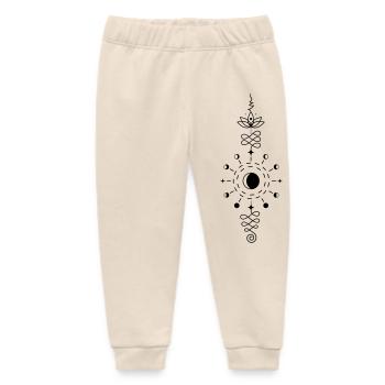 Moon Totem – Symbol of the Night Power Lunar Spirit - Baby Organic Sweatpants by Stanley/Stella - soft Ecru - Front
